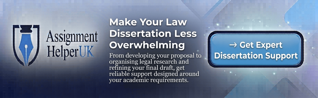 From developing your proposal to organising legal research and refining your final draft, get reliable support designed around your academic requirements.